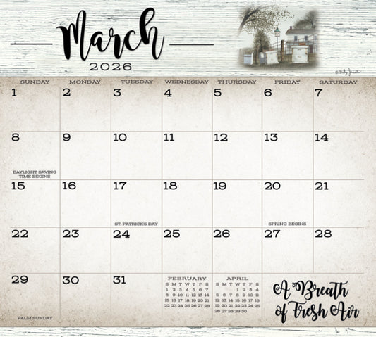 2026 Farmhouse Magnetic Calendar Pad