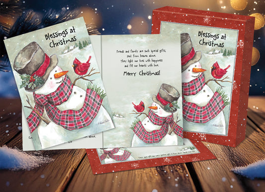 Snowman & Cardinal Friend Boxed Christmas Cards