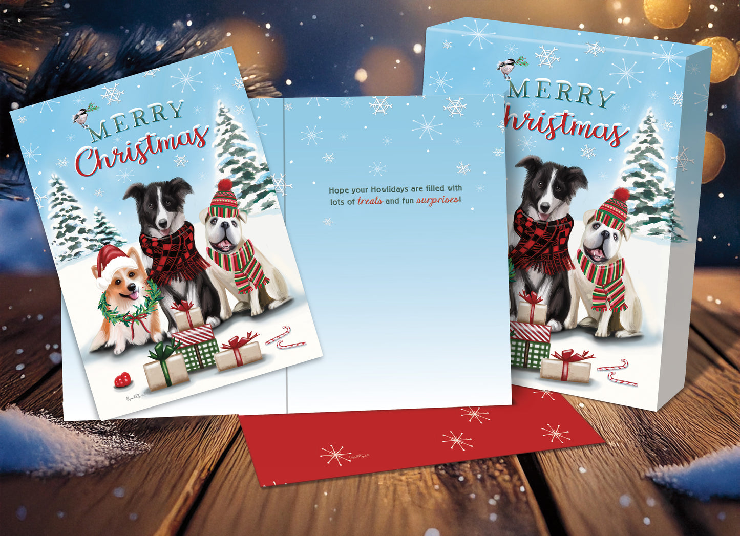 Merry Christmas Dogs Boxed Christmas Cards
