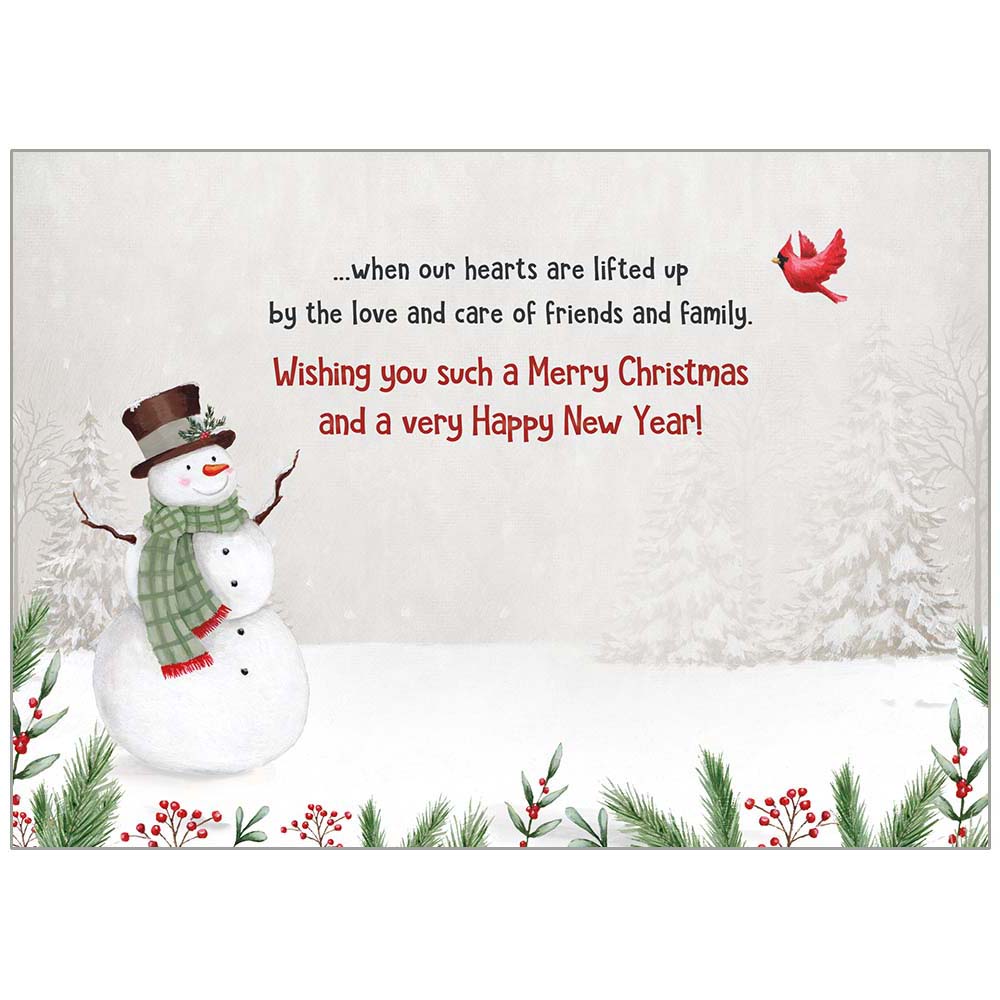 Snowman and Red Truck Boxed Christmas Cards