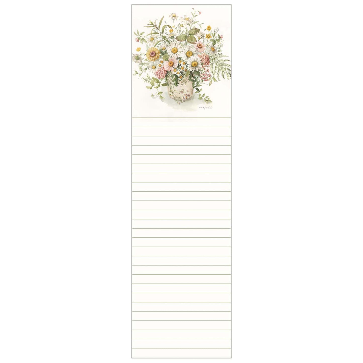Pink Daisies Vase Magnetic Listpad