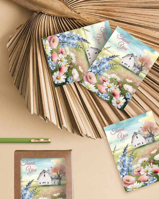 Springtime Barn Note Card Set