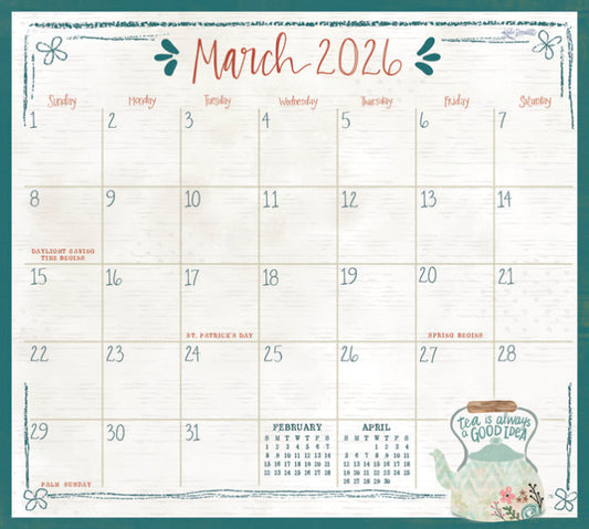 2026Tea Time Magnetic Calendar Pad