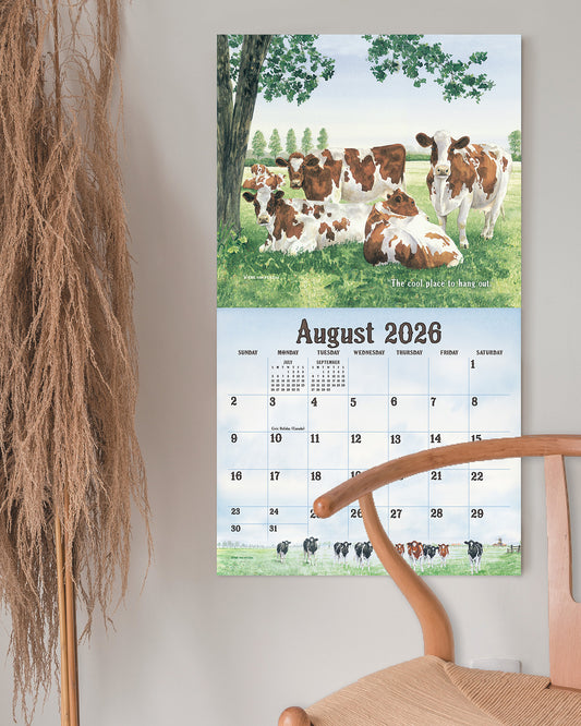Cows in the Meadow 2026 Wall Calendar