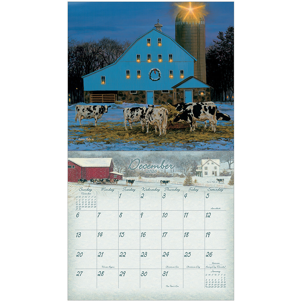 Cow Calendar 2026 Wall Calendar