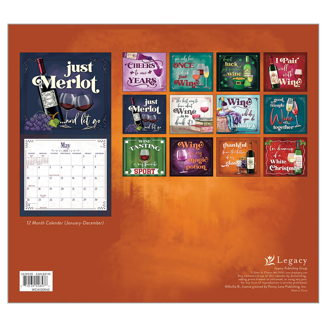 Wine 2026 Wall Calendars