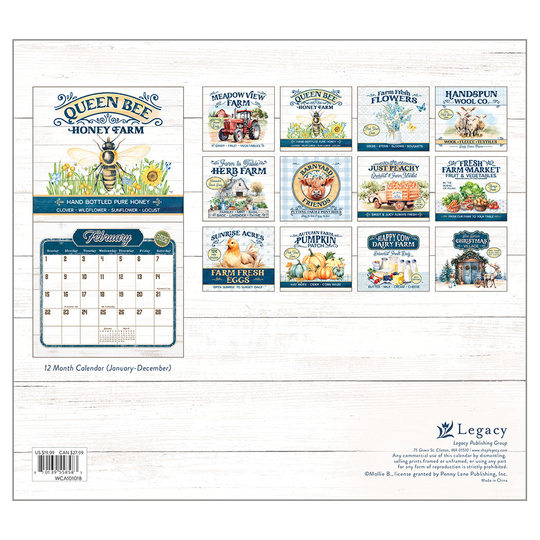 Farm to Table 2026 Wall Calendar