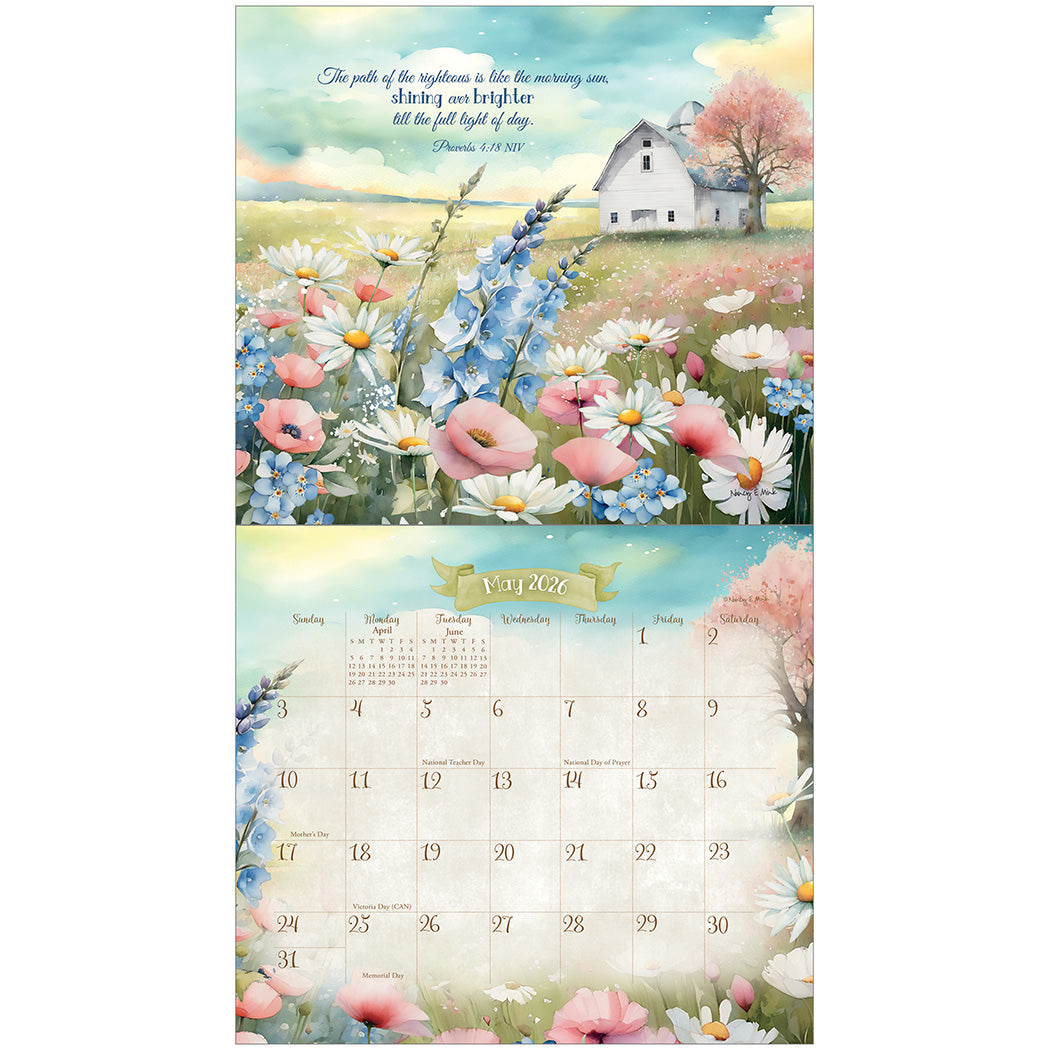Faithful Heart and Home 2026 Wall Calendar