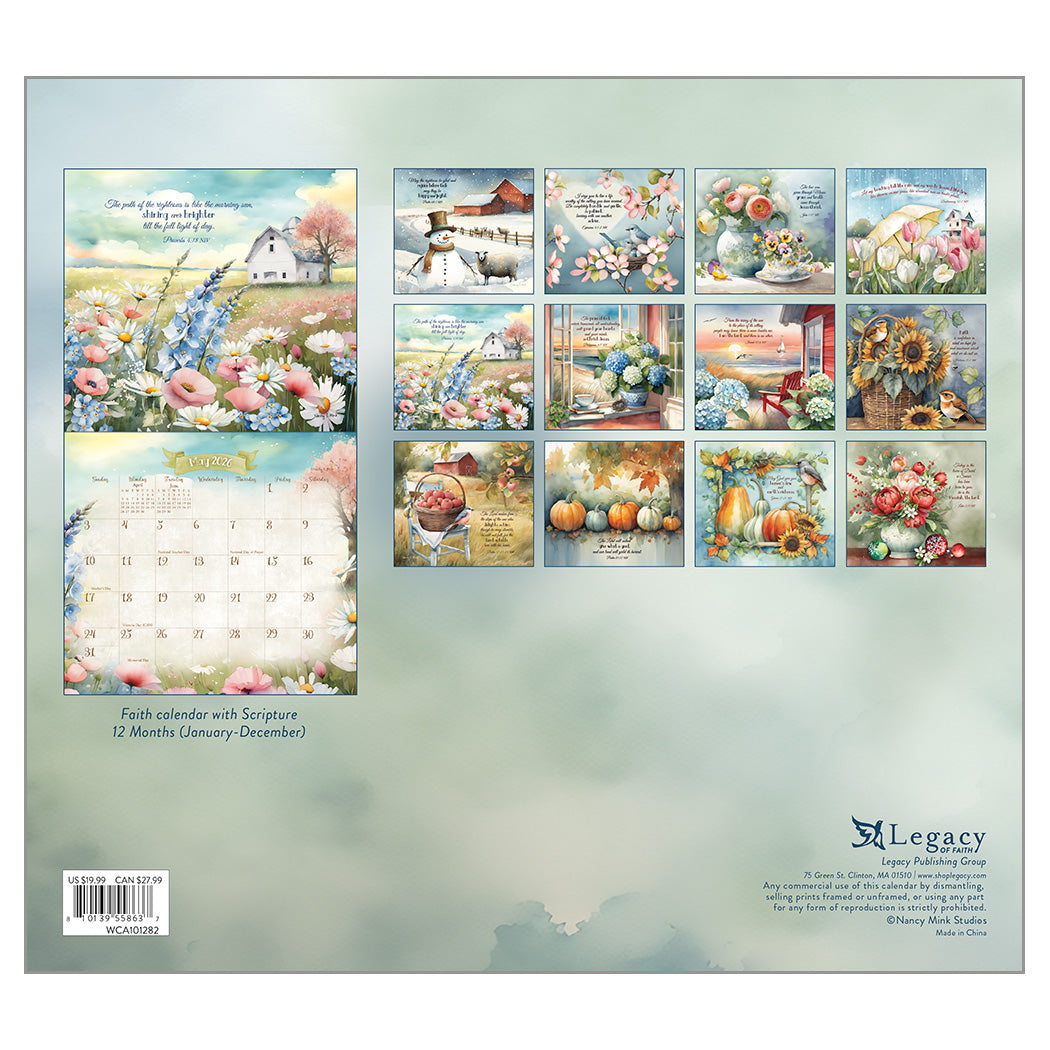 2026 Faithful Heart and Home Mini Wall Calendar
