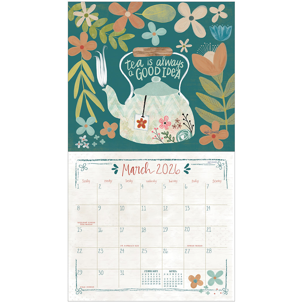 Tea Time 2026 Wall Calendar