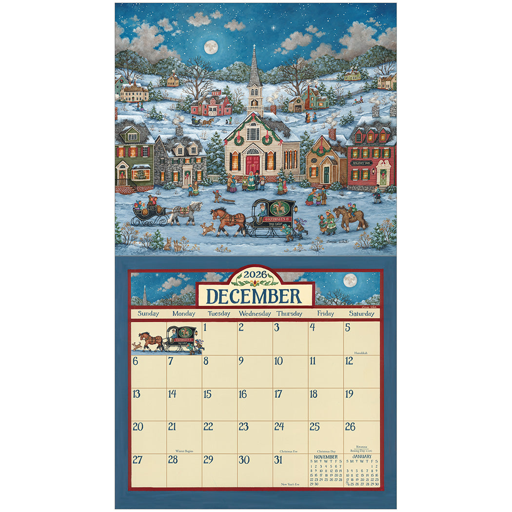 Bonnie White Folk Art 2026 Wall Calendar