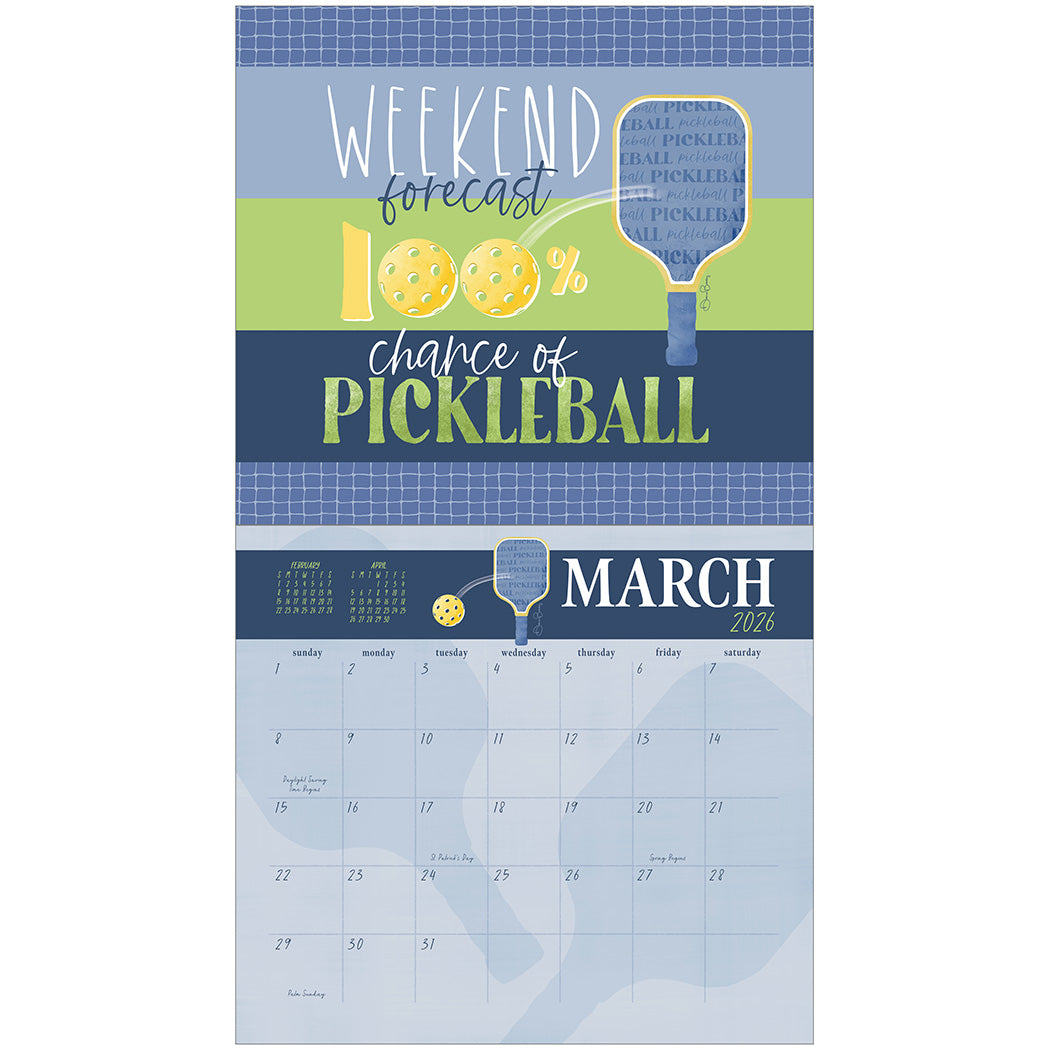 Pickleball is life 2026 Wall Calendar