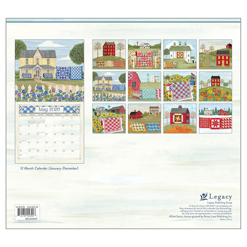 Quilts 2026 Wall Calendar
