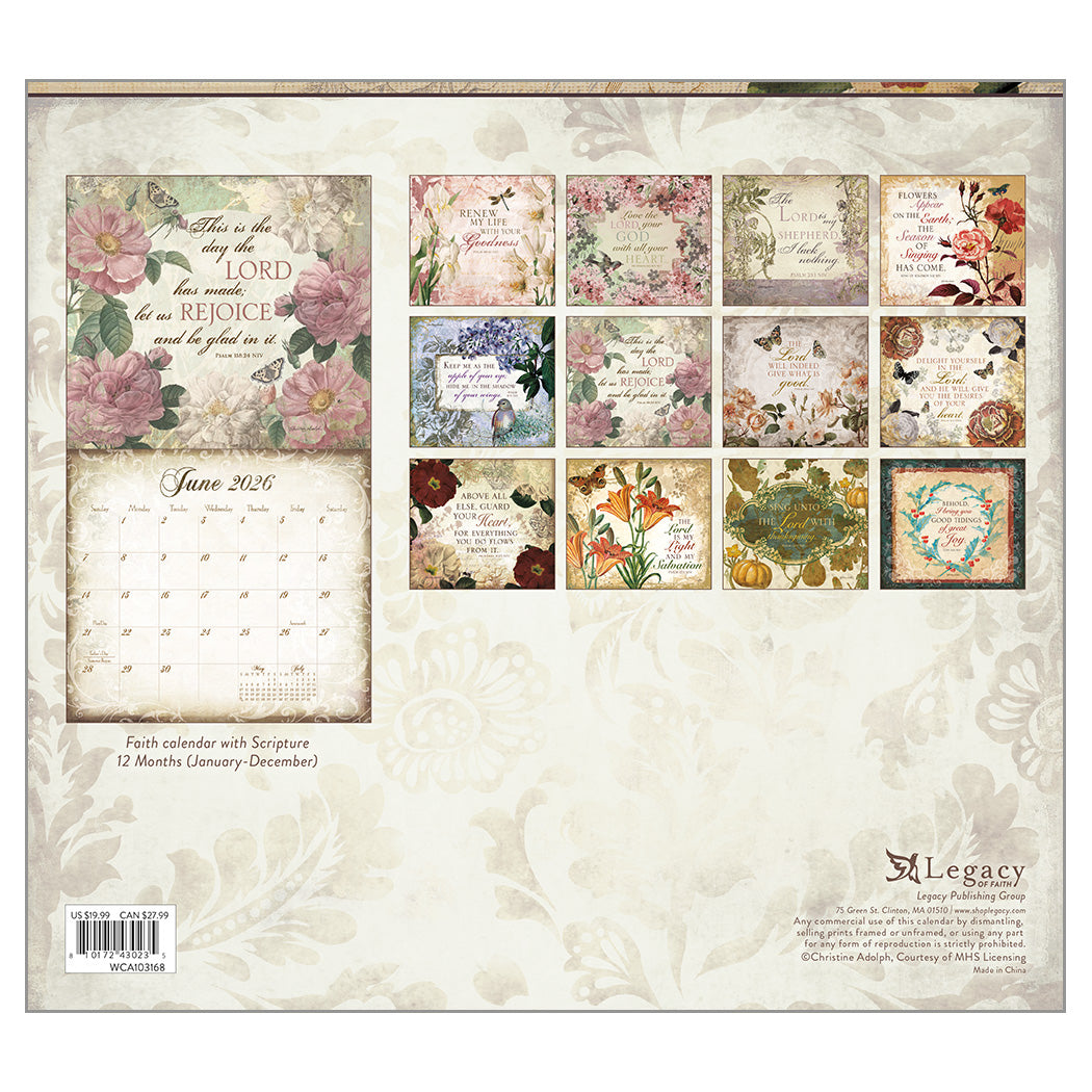 Walk by Faith 2026 Wall Calendar
