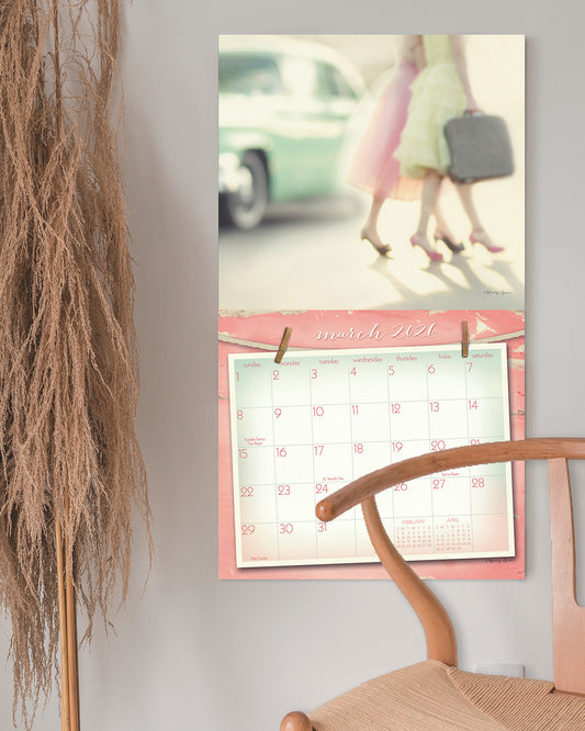 Vintage Pink 2026 Wall Calendar