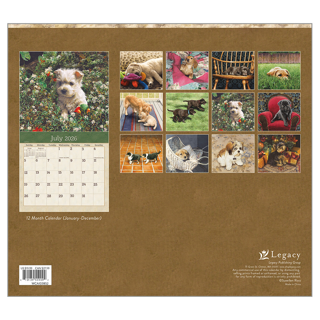 Puppies 2026 Wall Calendar
