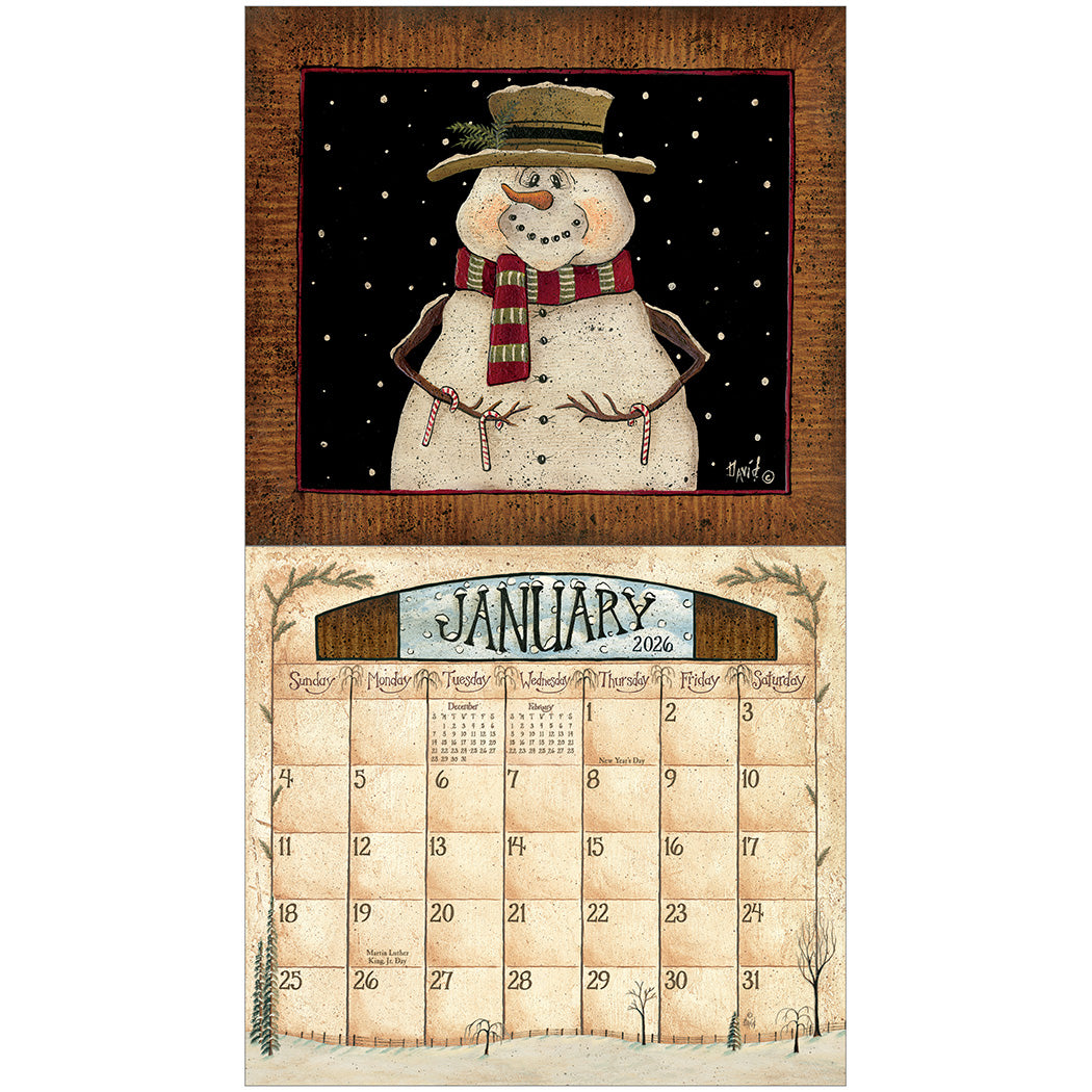 Folk Art by David 2026 Wall Calendar
