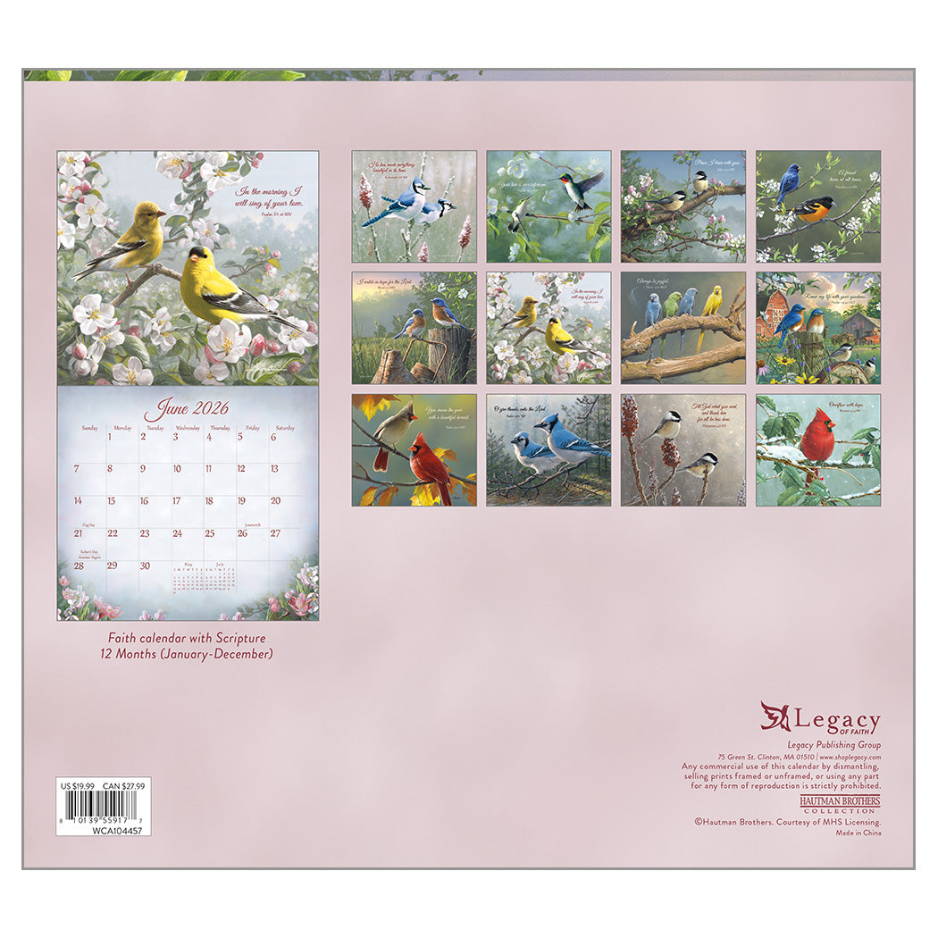 Songbirds of Faith 2026 Wall Calendar