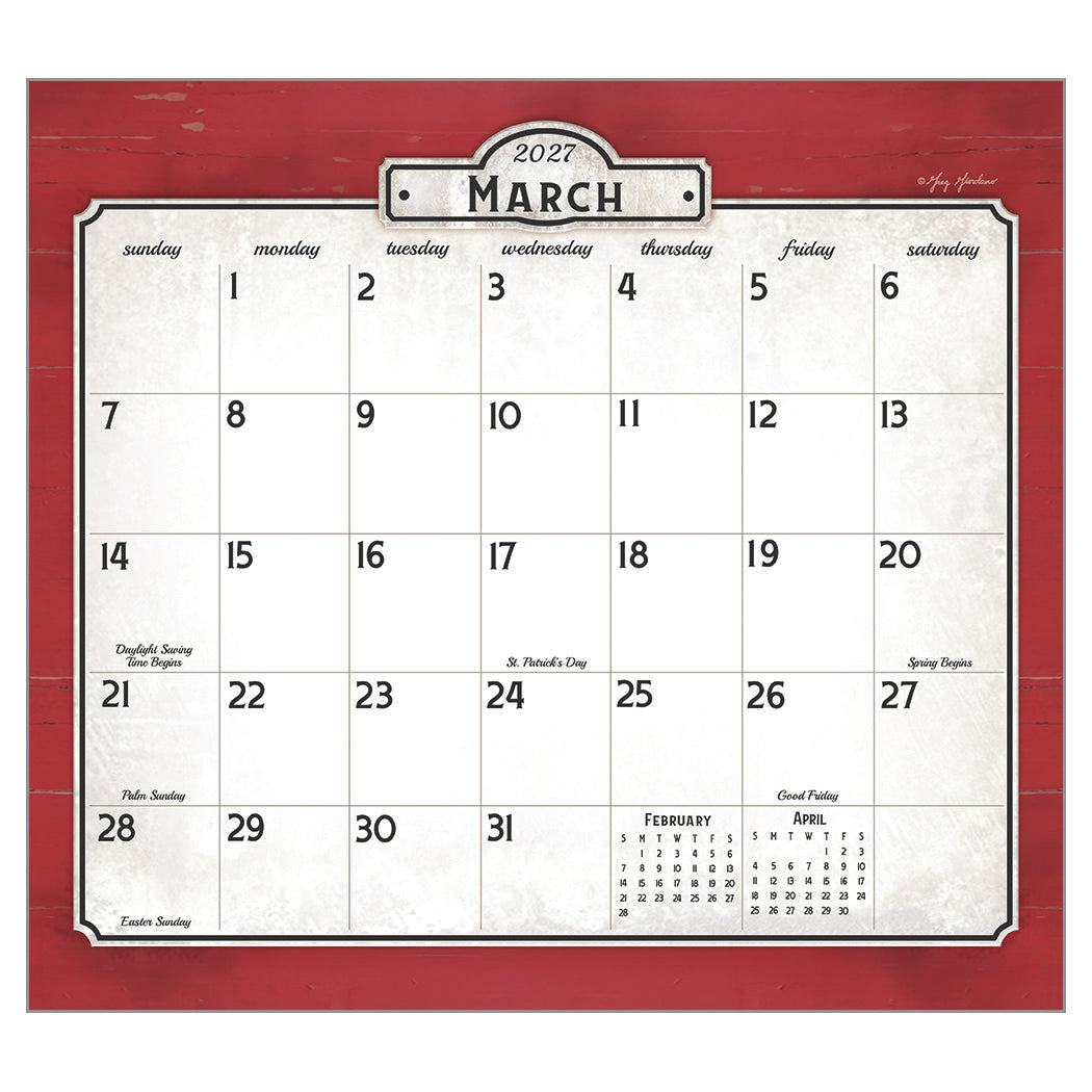 Nostalgic Main Street 2027 Wall Calendar