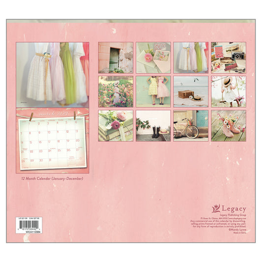Vintage Pink 2027 Wall Calendar