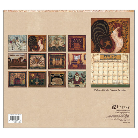 Folk Art by David 2027 Wall Calendar