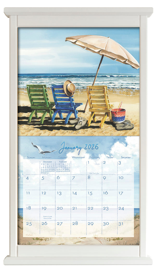 Contemporary calendar frame White