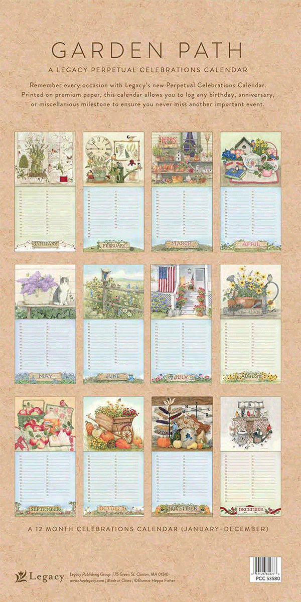 Garden Path Perpetual Celebration Calendar