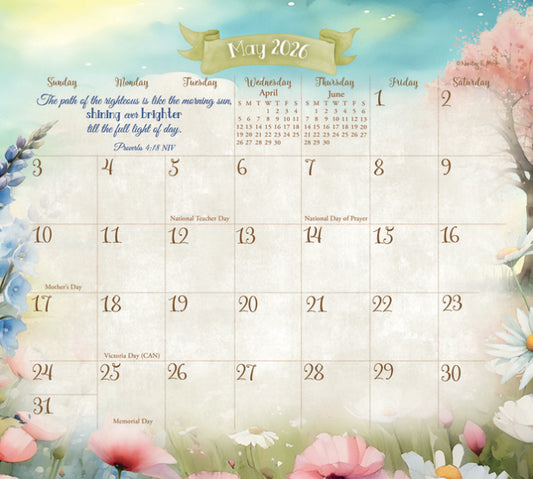 2026 Faithful Heart and Home Magnetic Calendar Pad