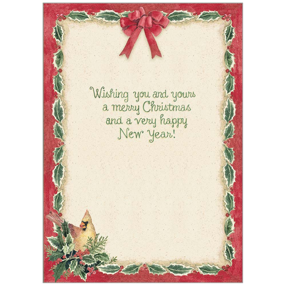 Wreath With Cardinals Boxed Christmas Cards