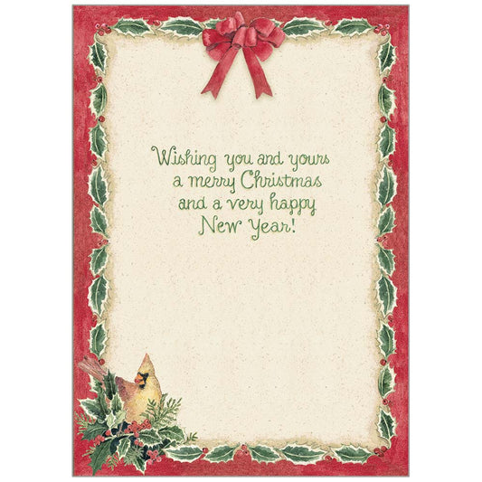 Wreath With Cardinals Boxed Christmas Cards