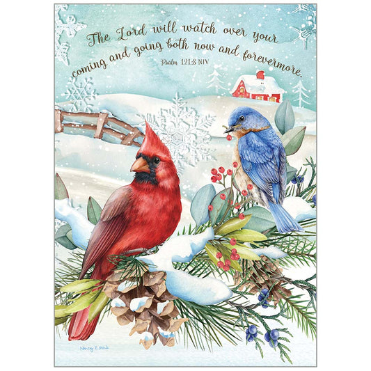 Birds on Snowy Branch Boxed Note Cards