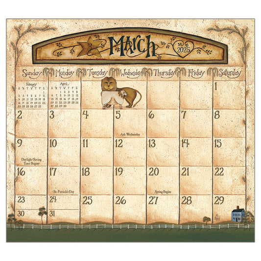 2025 Folk Art by David Magnetic Calendar Pad