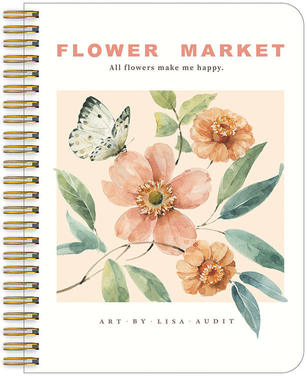 Flower Market Butterfly Medium Note Book
