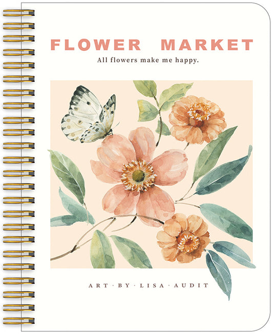 Flower Market Butterfly Medium Note Book