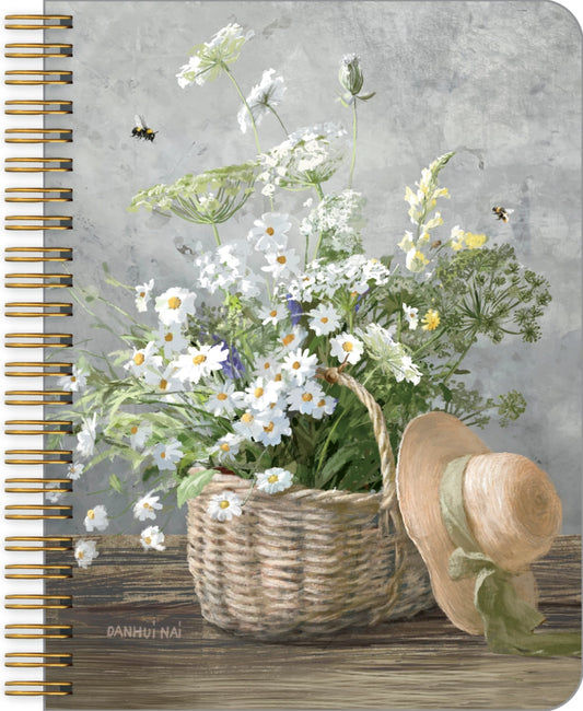 Daisy Basket and Hat Medium Note Book