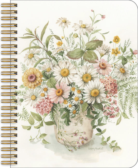 Pink Daisies Vase  Medium Note Book