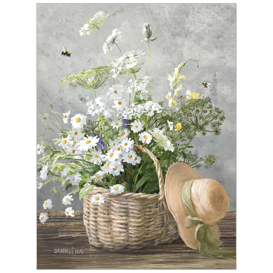 Daisies Basket and Hat Notecard set