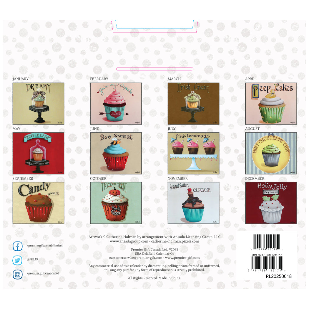 Hello Cupcake Wall Calendar 2025 Images References :