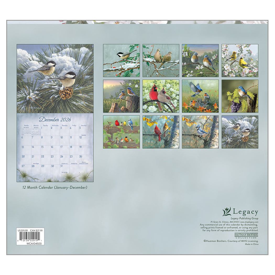 2026 Songbirds Mini Wall calendar