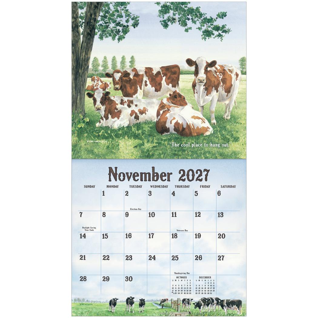 Cows in the Meadow 2027 Wall Calendar