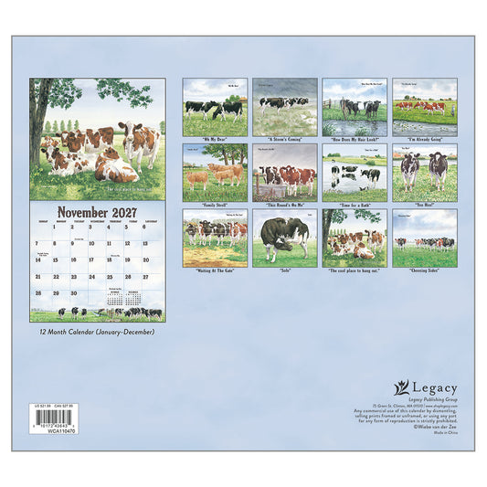 Coows in the Meadow 2027 Wall Calendar
