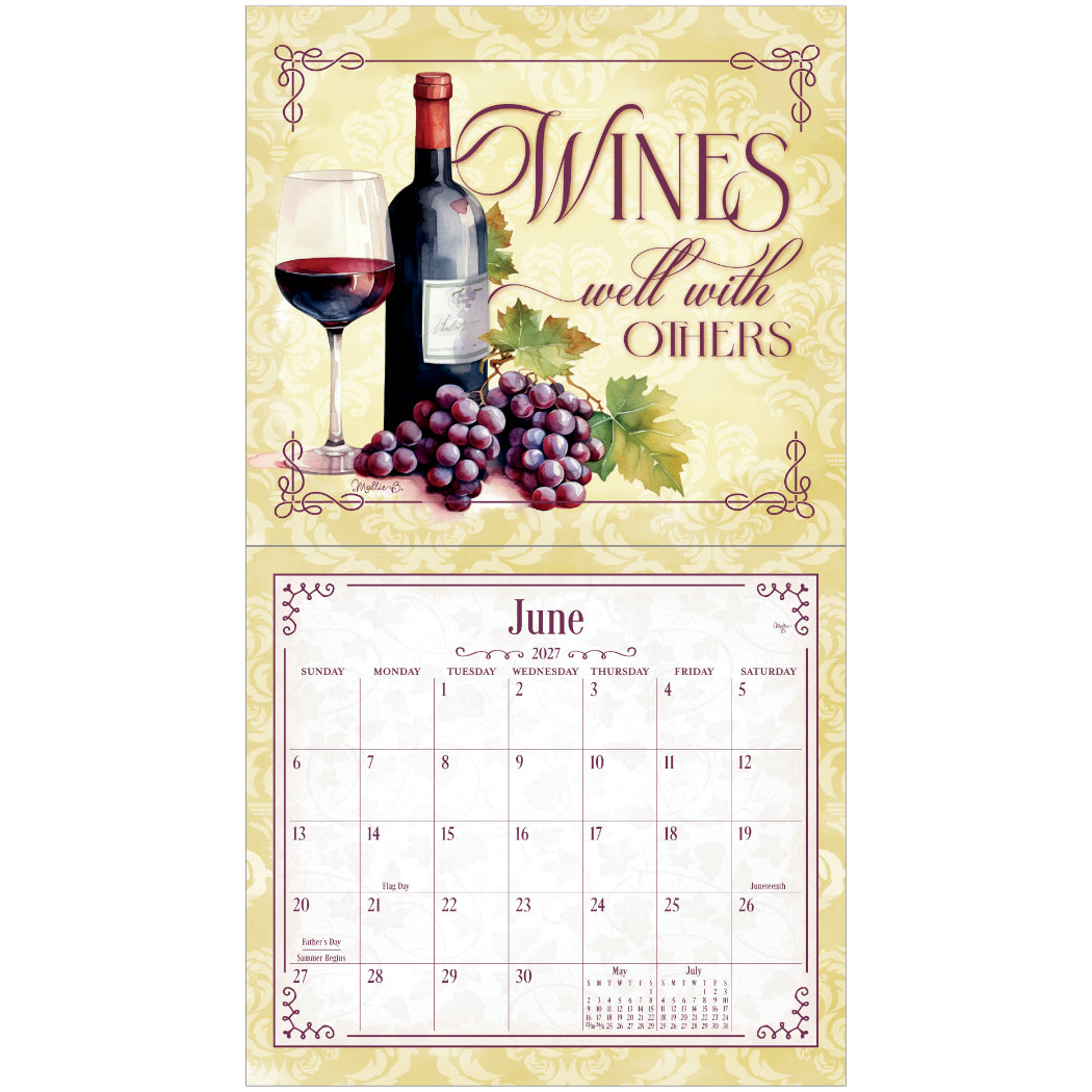 Wine 2027 Wall Calendar