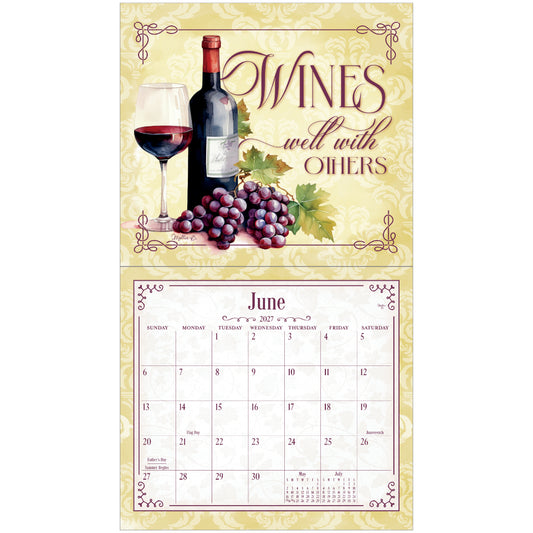 Wine 2027 Wall Calendar