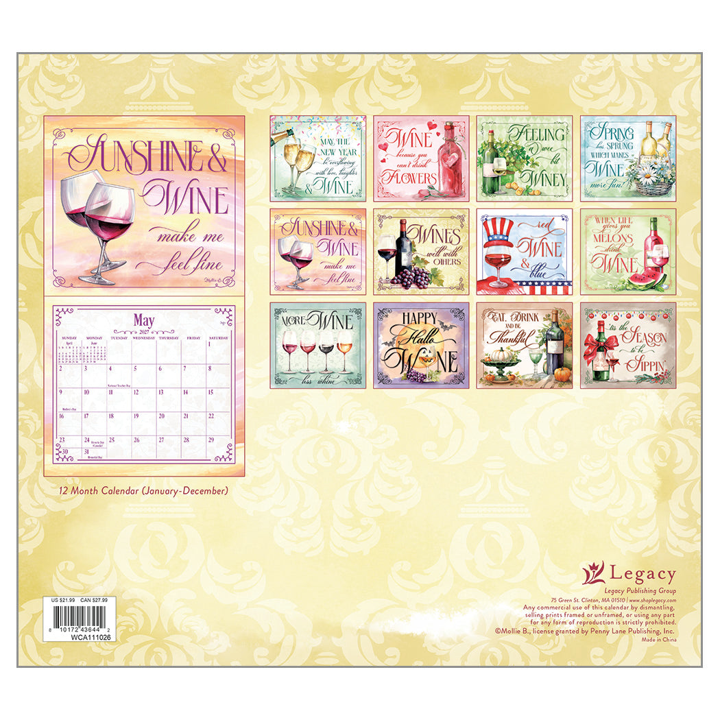 Wine 2027 Wall Calendar