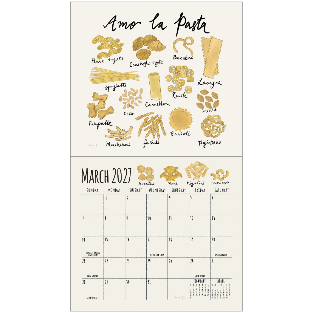 Pasta 2027 Wall Calendar