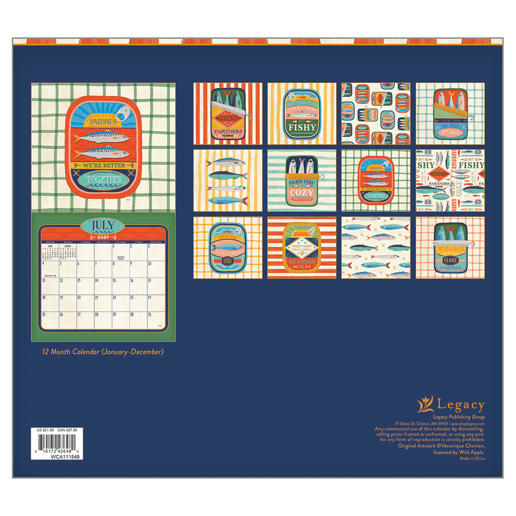 Sardines 2027 Wall Calendar