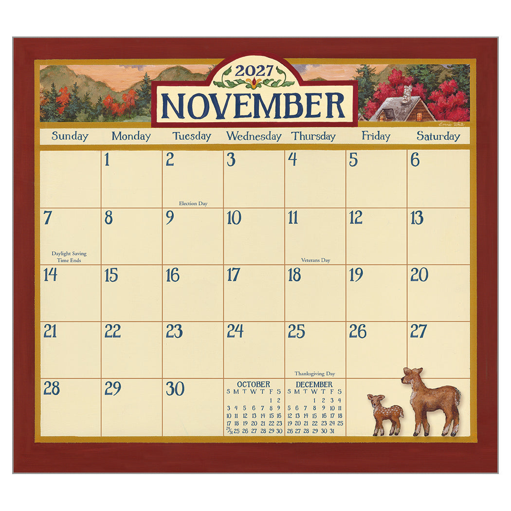 Bonnie White Folk Art 2027 Wall Calendar