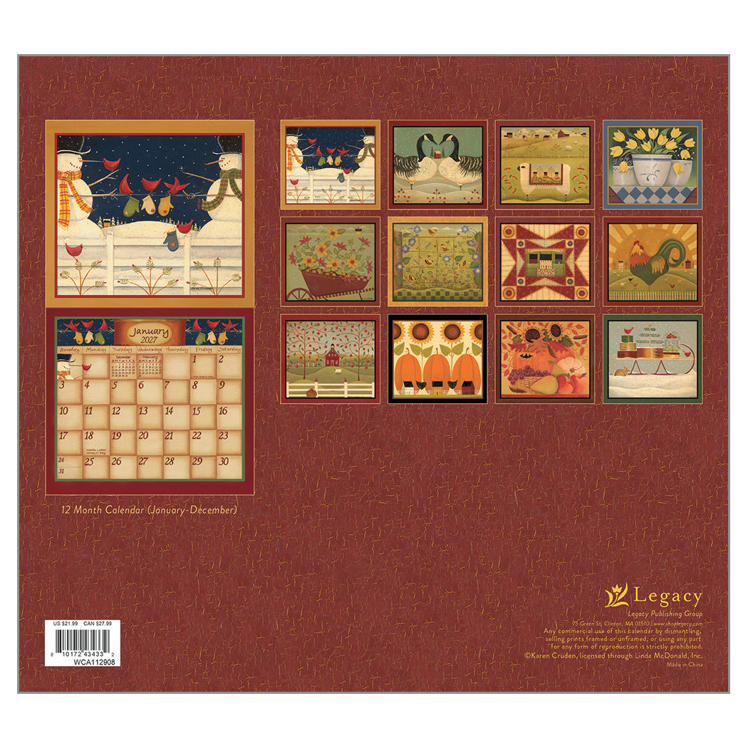 Simply Shaker 2027 Wall Calendar