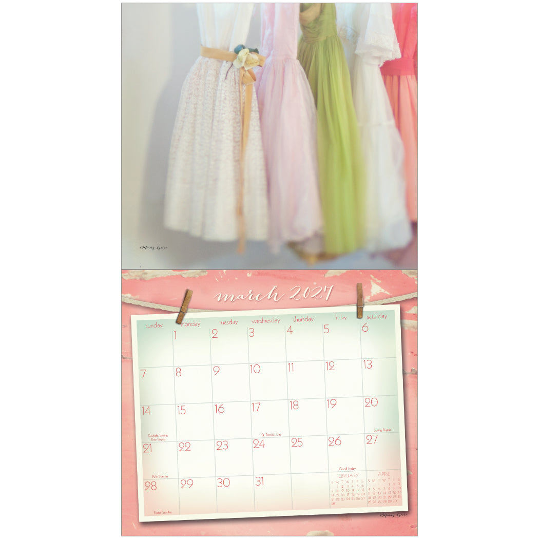 Vintage Pink 2027 Wall Calendar
