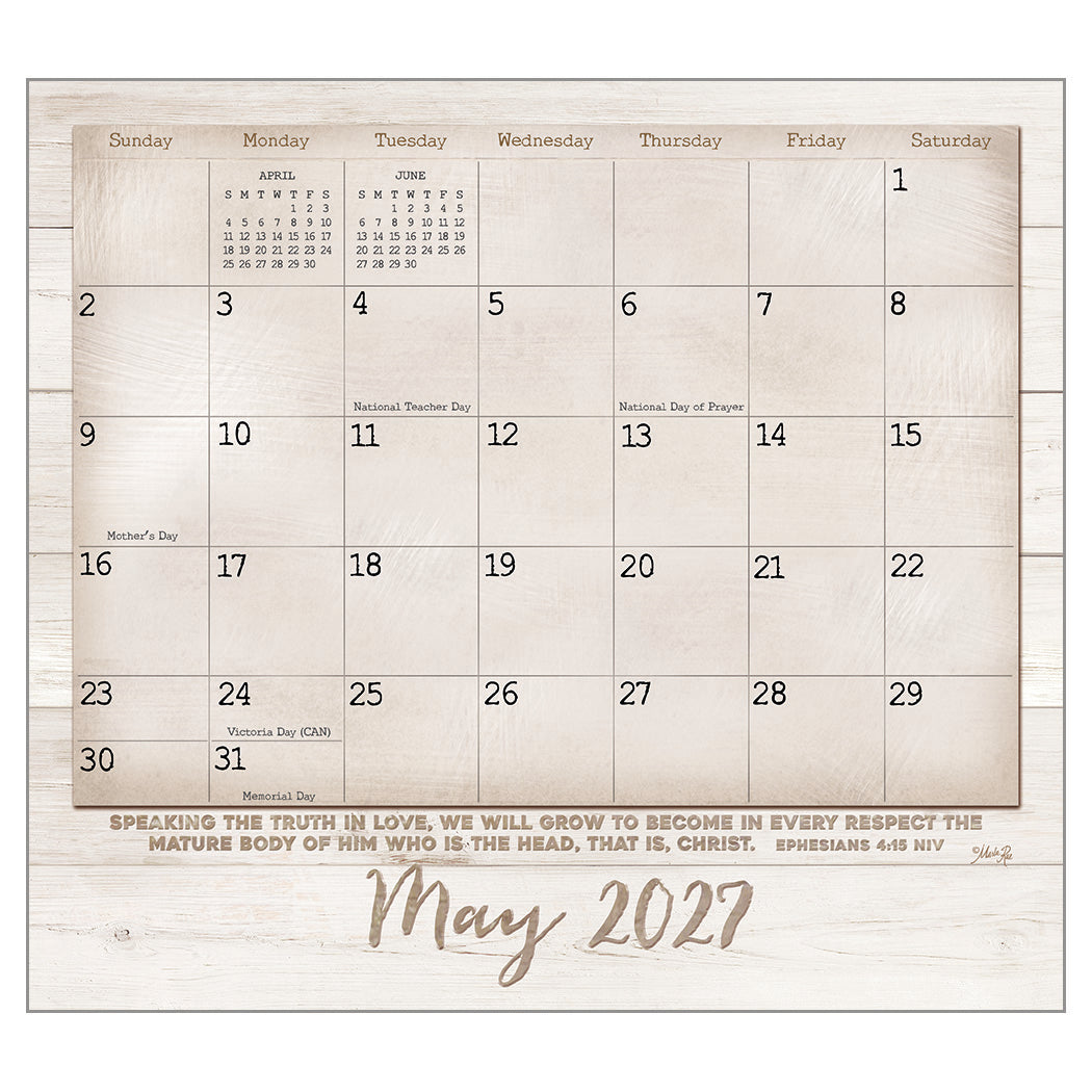 Faith and Family 2027 Wall Calendar